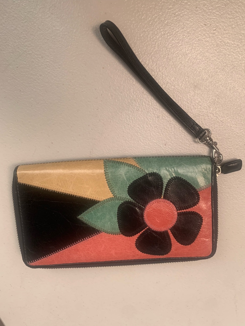 Isabella Fiore Wallet Flower Color Block Design NWOT